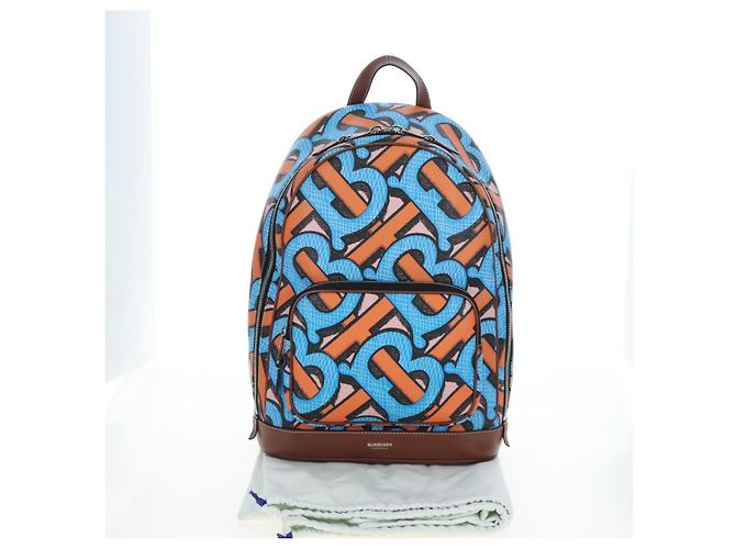 BURBERRY Monogram Summer Rucksack PVC Canvas Blue Silver Auth 202677M Silber Blau - Ansicht 12