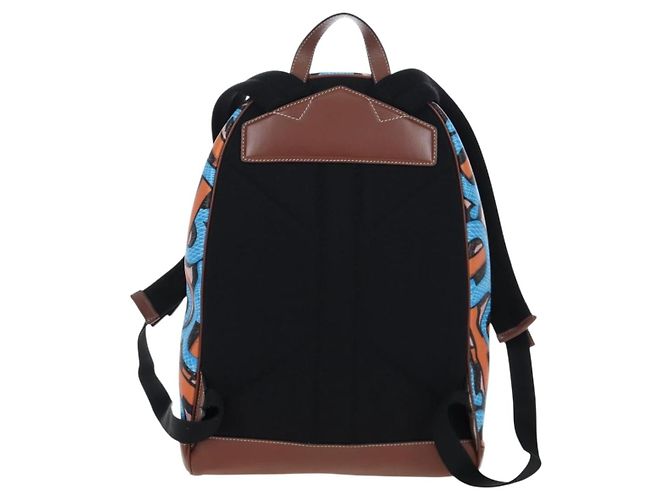 BURBERRY Monogram Summer Rucksack PVC Canvas Blue Silver Auth 202677M Silber Blau - Ansicht 2