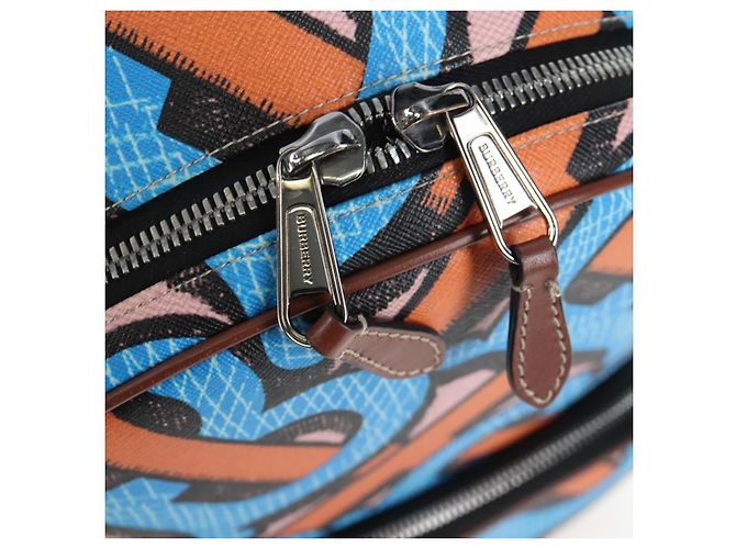 BURBERRY Monogram Summer Rucksack PVC Canvas Blue Silver Auth 202677M Silber Blau - Ansicht 24