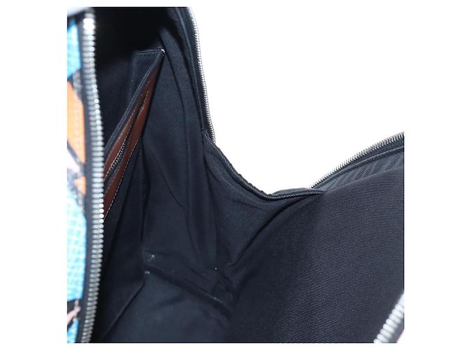 BURBERRY Monogram Summer Rucksack PVC Canvas Blue Silver Auth 202677M Silber Blau - Ansicht 26