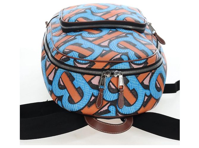BURBERRY Monogram Summer Rucksack PVC Canvas Blue Silver Auth 202677M Silber Blau - Ansicht 6