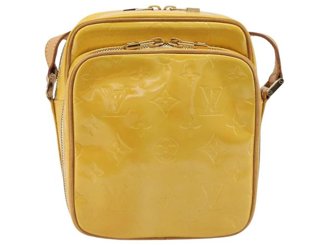 Bolso LOUIS VUITTON Monogram Vernis Wooster Lime Yellow M91075 LV Auth gh2361A Dorado - vista 13