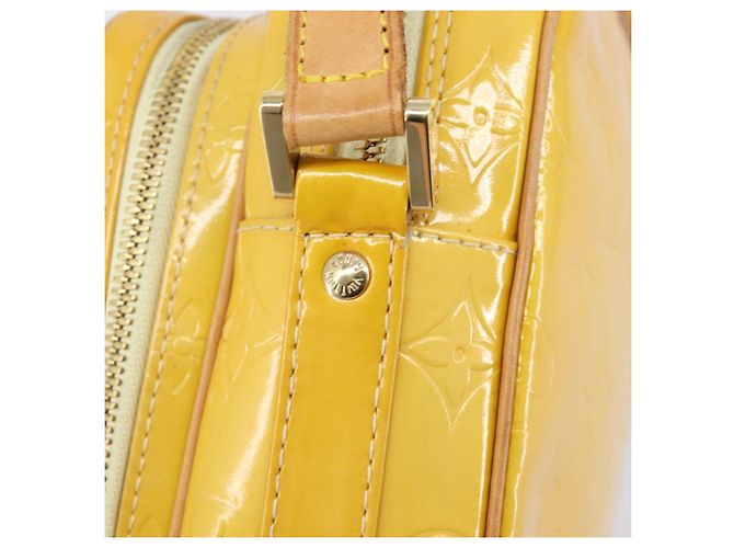 Bolso LOUIS VUITTON Monogram Vernis Wooster Lime Yellow M91075 LV Auth gh2361A Dorado - vista 18