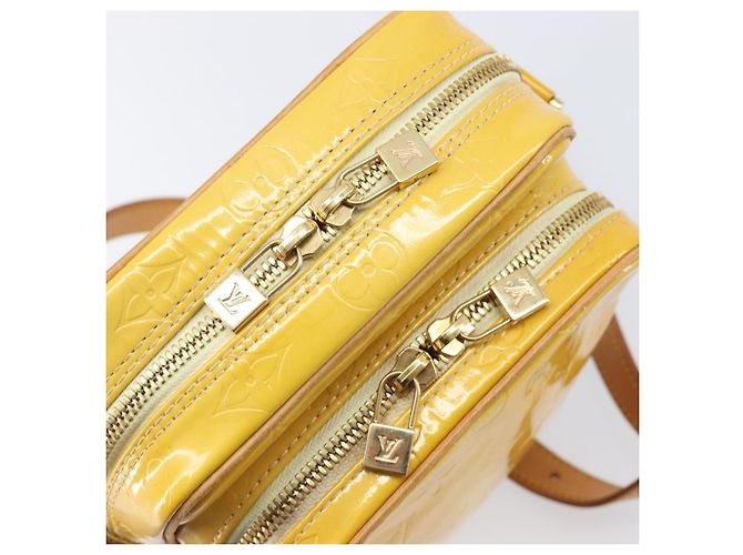 Bolso LOUIS VUITTON Monogram Vernis Wooster Lime Yellow M91075 LV Auth gh2361A Dorado - vista 19