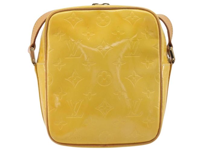 Bolso LOUIS VUITTON Monogram Vernis Wooster Lime Yellow M91075 LV Auth gh2361A Dorado - vista 2
