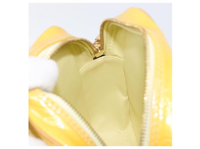 Bolso LOUIS VUITTON Monogram Vernis Wooster Lime Yellow M91075 LV Auth gh2361A Dorado - vista 22