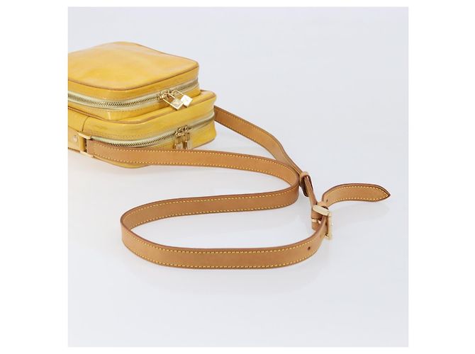 Bolso LOUIS VUITTON Monogram Vernis Wooster Lime Yellow M91075 LV Auth gh2361A Dorado - vista 7