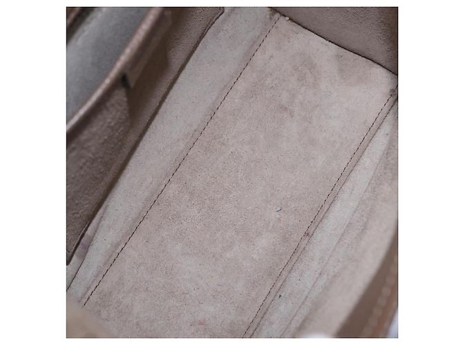 Céline Borsa a mano CELINE Luggage Nano Shopper in pelle 2way Beige Silver Auth BA15791V Argento - vista 10