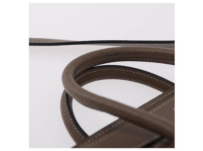 Céline Borsa a mano CELINE Luggage Nano Shopper in pelle 2way Beige Silver Auth BA15791V Argento - vista 14