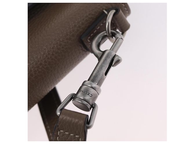 Céline Borsa a mano CELINE Luggage Nano Shopper in pelle 2way Beige Silver Auth BA15791V Argento - vista 20