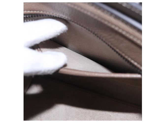 Céline Borsa a mano CELINE Luggage Nano Shopper in pelle 2way Beige Silver Auth BA15791V Argento - vista 25