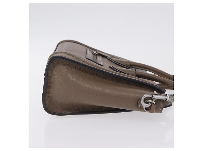 Céline Borsa a mano CELINE Luggage Nano Shopper in pelle 2way Beige Silver Auth BA15791V Argento - vista 3