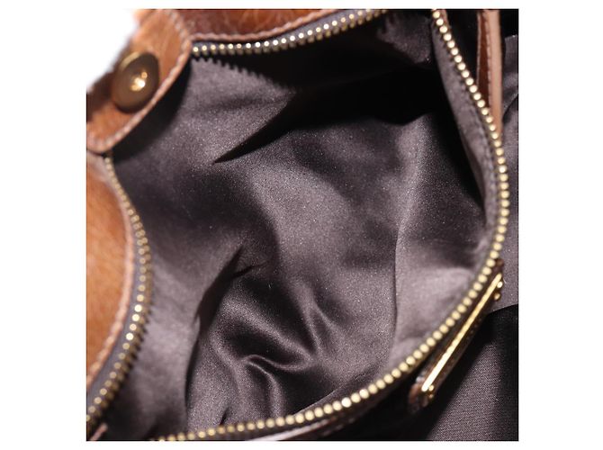 Miu Miu Handtasche Vitellolux Brown Gold Auth 206002V Braun Golden - Ansicht 23
