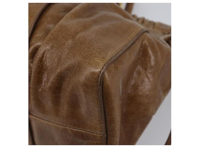 Miu Miu Handtasche Vitellolux Brown Gold Auth 206002V Braun Golden - Ansicht 9