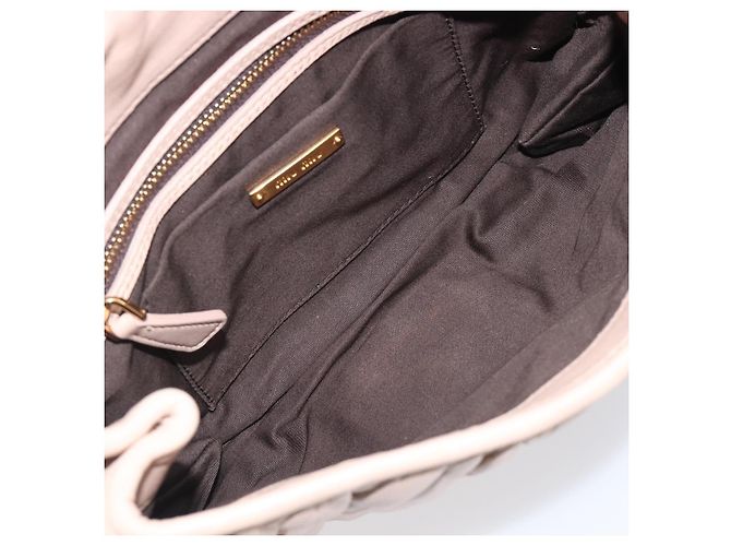 Borsa a tracolla Miu Miu Matelassé Pelle Rosa Oro Auth bs37375 D'oro - vista 10