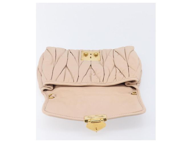 Borsa a tracolla Miu Miu Matelassé Pelle Rosa Oro Auth bs37375 D'oro - vista 9