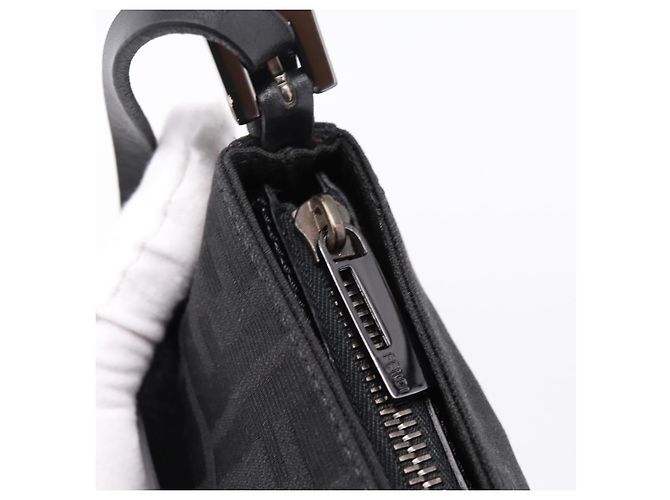 FENDI Zucca Canvas Accessory Pouch Black Silver 8BR041 Auth mr3012V Silvery - view 10