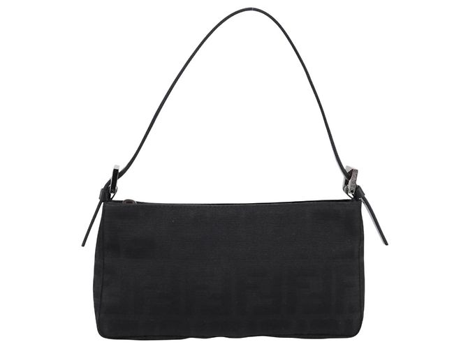 FENDI Zucca Canvas Accessory Pouch Black Silver 8BR041 Auth mr3012V Silvery - view 13