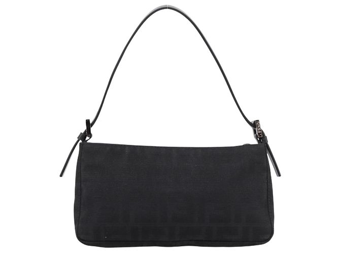 FENDI Zucca Canvas Accessory Pouch Black Silver 8BR041 Auth mr3012V Silvery - view 2