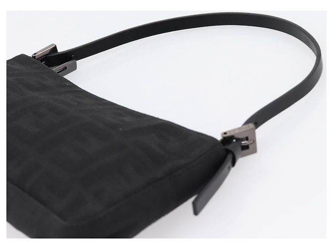 FENDI Zucca Canvas Accessory Pouch Black Silver 8BR041 Auth mr3012V Silvery - view 8