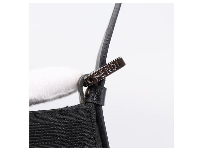 FENDI Zucca Canvas Accessory Pouch Black Silver 8BR041 Auth mr3012V Silvery - view 9