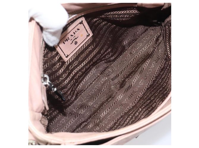 Bolso de hombro PRADA de piel beige plata Auth ep16017 - vista 10