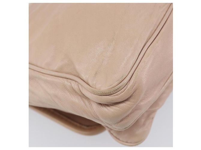 Bolso de hombro PRADA de piel beige plata Auth ep16017 - vista 21