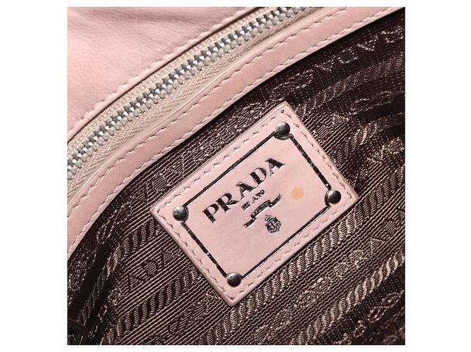 Bolso de hombro PRADA de piel beige plata Auth ep16017 - vista 28