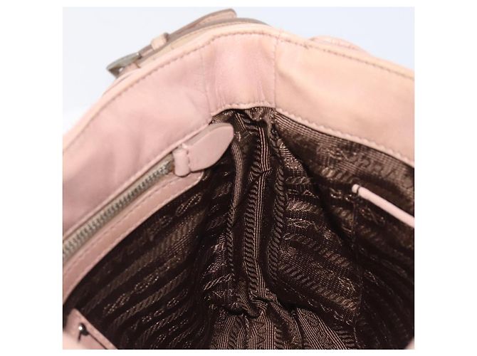Bolso de hombro PRADA de piel beige plata Auth ep16017 - vista 29