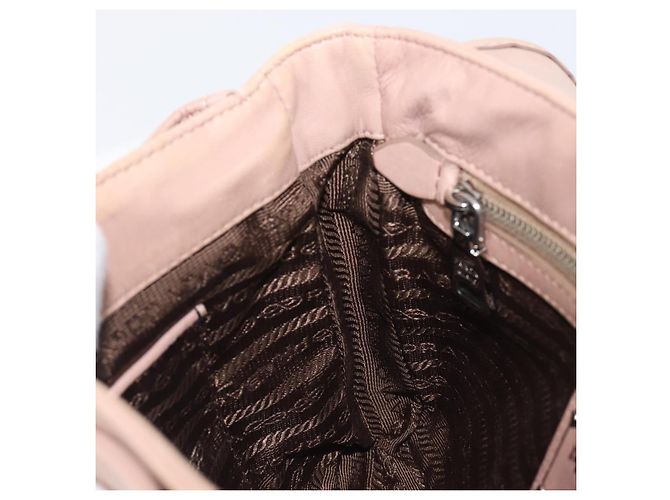 Bolso de hombro PRADA de piel beige plata Auth ep16017 - vista 30