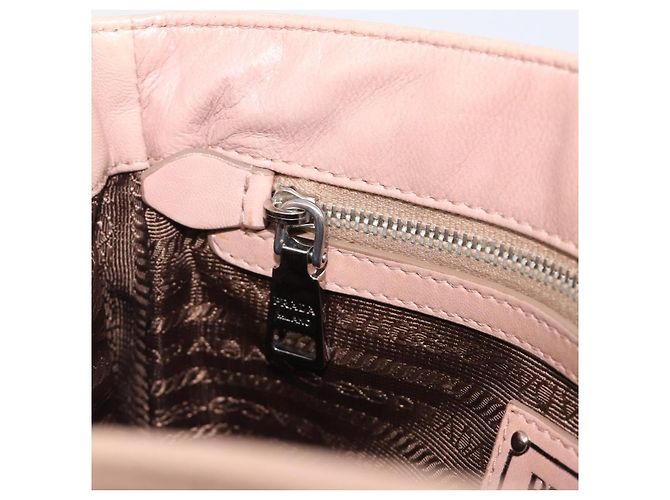 Bolso de hombro PRADA de piel beige plata Auth ep16017 - vista 31