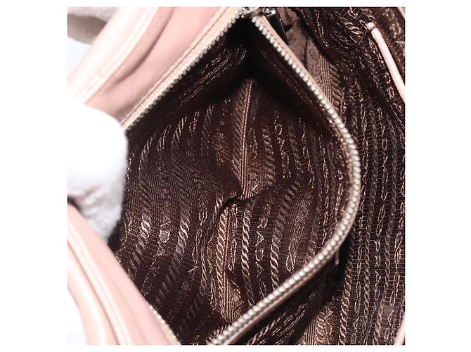 Bolso de hombro PRADA de piel beige plata Auth ep16017 - vista 32