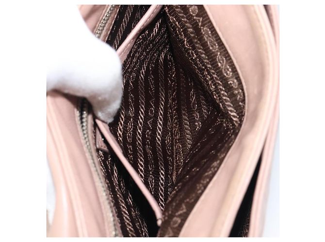 Bolso de hombro PRADA de piel beige plata Auth ep16017 - vista 33