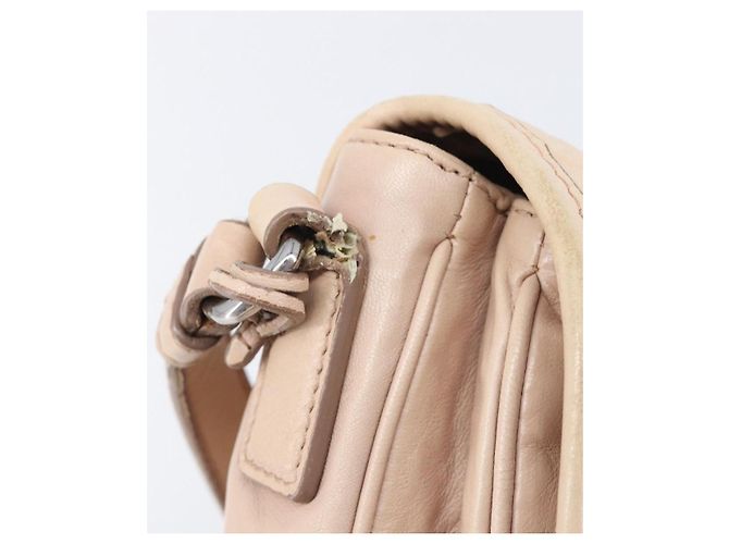 Bolso de hombro PRADA de piel beige plata Auth ep16017 - vista 9