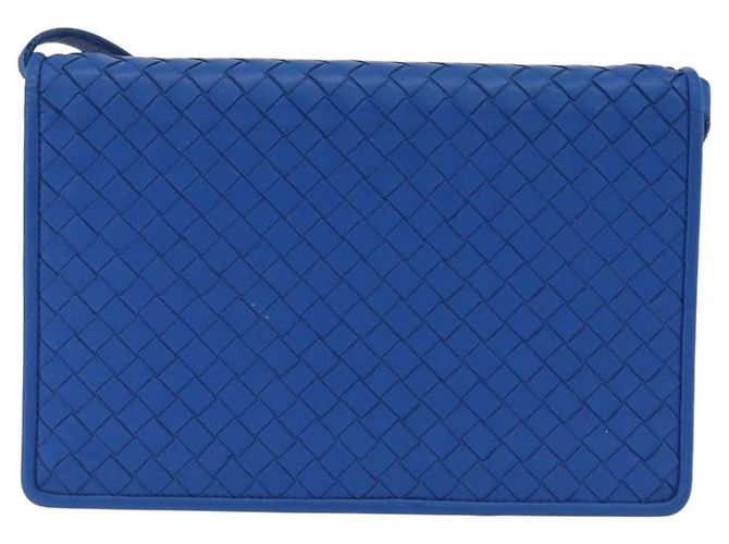 Borsa a tracolla BOTTEGA VENETA INTRECCIATO in pelle blu Auth mr2978 - vista 13