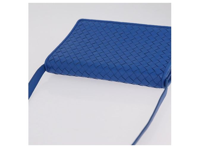 Borsa a tracolla BOTTEGA VENETA INTRECCIATO in pelle blu Auth mr2978 - vista 14