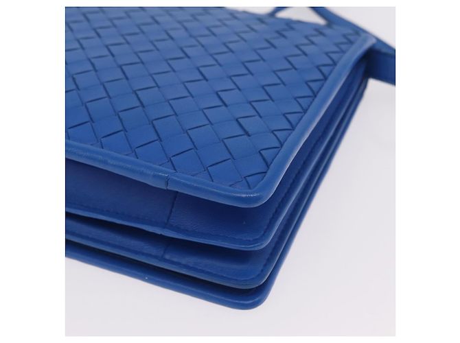 Borsa a tracolla BOTTEGA VENETA INTRECCIATO in pelle blu Auth mr2978 - vista 19