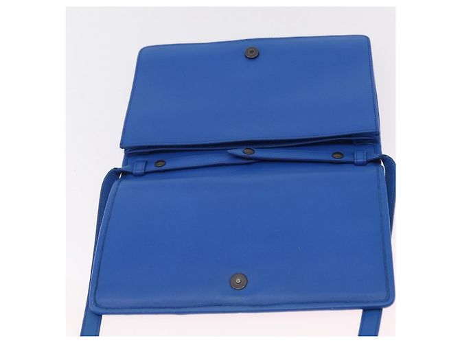 Borsa a tracolla BOTTEGA VENETA INTRECCIATO in pelle blu Auth mr2978 - vista 20