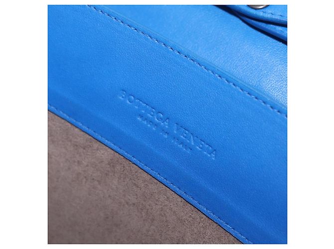 Borsa a tracolla BOTTEGA VENETA INTRECCIATO in pelle blu Auth mr2978 - vista 21