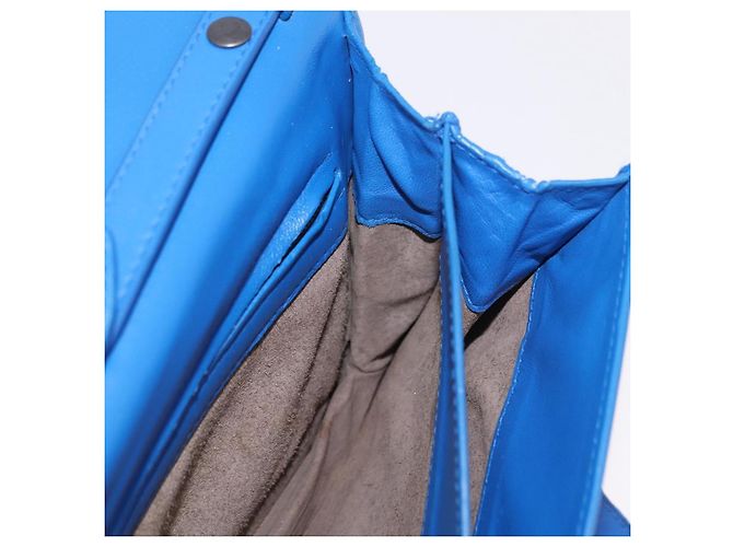 Borsa a tracolla BOTTEGA VENETA INTRECCIATO in pelle blu Auth mr2978 - vista 25