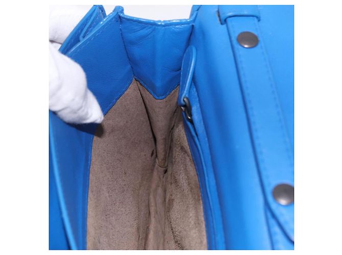Borsa a tracolla BOTTEGA VENETA INTRECCIATO in pelle blu Auth mr2978 - vista 26