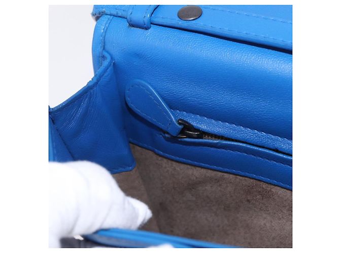 Borsa a tracolla BOTTEGA VENETA INTRECCIATO in pelle blu Auth mr2978 - vista 27