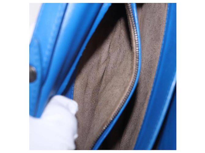 Borsa a tracolla BOTTEGA VENETA INTRECCIATO in pelle blu Auth mr2978 - vista 28