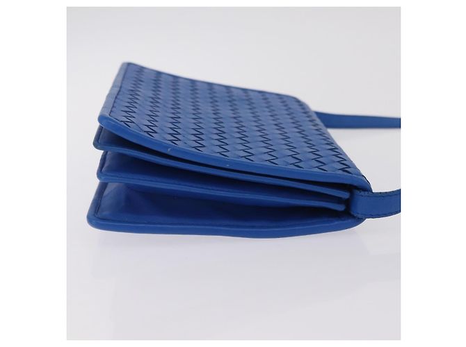 Borsa a tracolla BOTTEGA VENETA INTRECCIATO in pelle blu Auth mr2978 - vista 4