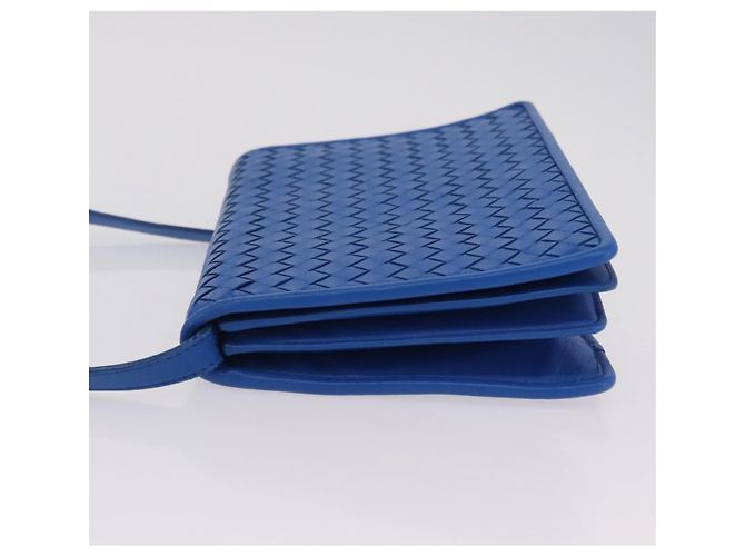 Borsa a tracolla BOTTEGA VENETA INTRECCIATO in pelle blu Auth mr2978 - vista 5