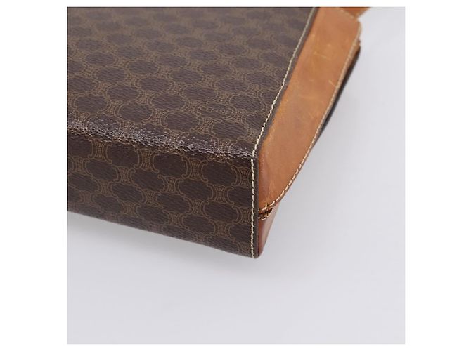 Céline Bolsa de Ombro CELINE Macadam Canvas PVC Leather Brown Gold Auth ep16182 Marrom Dourado - vista 15