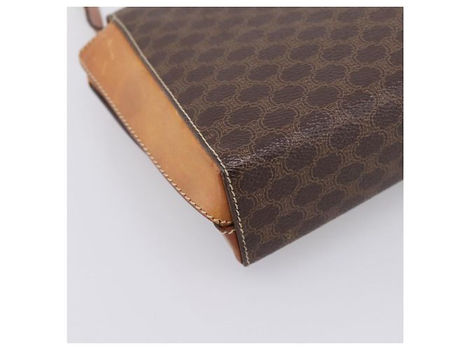 Céline Bolsa de Ombro CELINE Macadam Canvas PVC Leather Brown Gold Auth ep16182 Marrom Dourado - vista 16