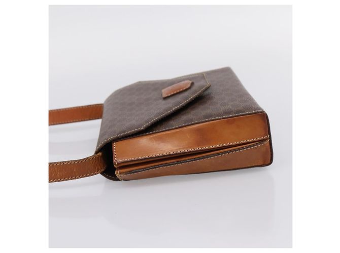 Céline Bolsa de Ombro CELINE Macadam Canvas PVC Leather Brown Gold Auth ep16182 Marrom Dourado - vista 3