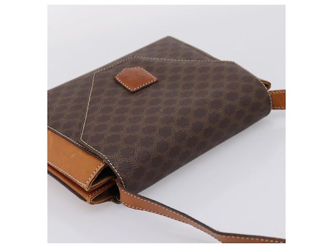 Céline Bolsa de Ombro CELINE Macadam Canvas PVC Leather Brown Gold Auth ep16182 Marrom Dourado - vista 6