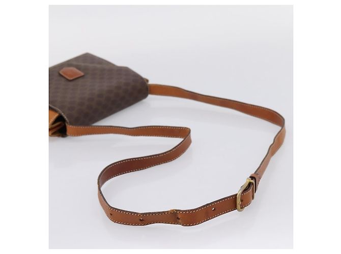 Céline Bolsa de Ombro CELINE Macadam Canvas PVC Leather Brown Gold Auth ep16182 Marrom Dourado - vista 7
